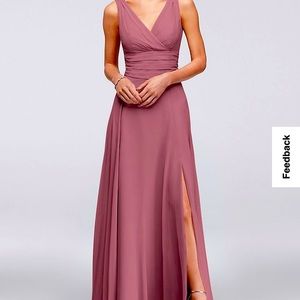 SURPLICE TANK LONG CHIFFON BRIDESMAID DRESS CHIANTI